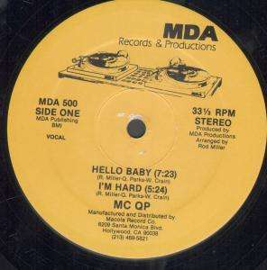 MC QP hello baby 12 5 trk b/w remixed edit,baby dub,im hard and dub 