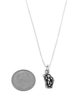 STERLING SILVER BABY JESUS LAYING IN A MANGER CHARM WITH BOX CHAIN 