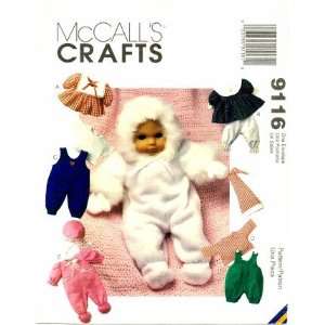   McCalls 9116 Crafts Sewing Pattern Baby Doll Clothes