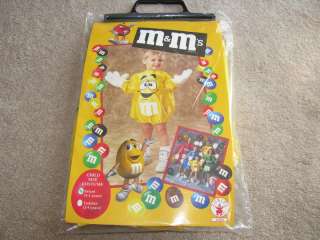 Rubies YELLOW M&Ms Halloween Costume M&M Infant Baby Size 1   2 NEW 