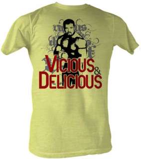 Buff Bagwell Vicious Delicious Yellow Lightweight T shirt New  