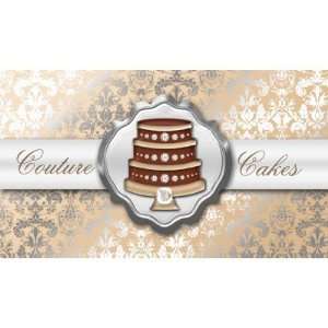   Cake Couture Glitzy Damask Cake Bakery Business Card