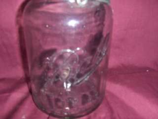 ANTIQUE BALL IDEAL JAR WITH WIRE BAIL AND LID  
