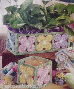 Spring Flowers Baskets Plastic Canvas Pattern  