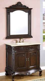 Single Sink Bath Vanity with Marble Top & Mirror #3136 NF 2pc   36 