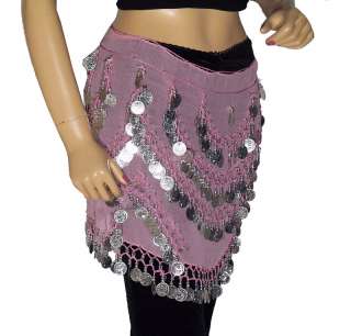 Gorgeous Hand Crafted Shocking Pink Sheer Belly dance Ready to Wear 