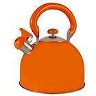 New Whistling Stainless Steel Red Tea Kettle 3 Qt. on S