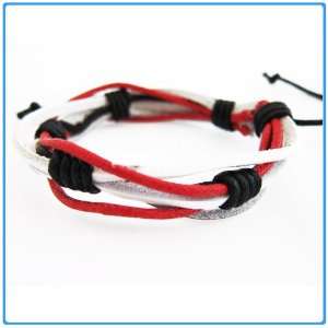   Red & White Trendy Bangle/Bracelet for Unisex Arts, Crafts & Sewing