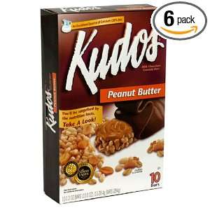 Kudos Milk Chocolate Granola Bars, Peanut Butter, 10 Count Boxes (Pack 