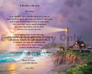 Personalized Poem for Brother Birthday Keepsake Gift  