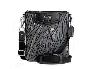    Coach Signature Zebra Swingpack Crossbody Messenger Bag 