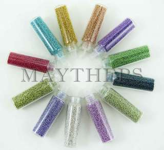 12 Pots Color Mini Bead For Nail Art Decoration  