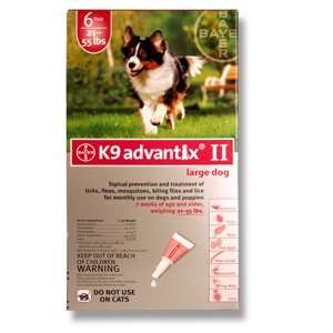  K9 Advantix II for Large Dogs 21   55 lbs, (Red) 6 Months 