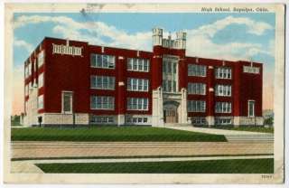 Postcard~High School, Sapulpa, Oklahoma  