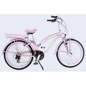   Beach Cruiser Electric Bicycle Bike   Ladies Pink