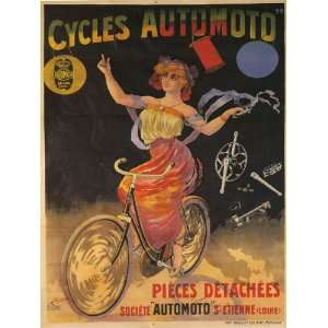  Bicycle Cycles Lady Riding Bike Parts Automoto Bike French 