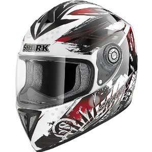   Skylon Mens RSI Full Face Motorcycle Helmet   Black/White/Red / Large