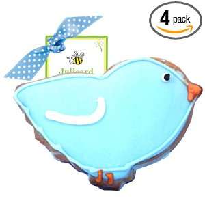  Confections Hand Decorated Blue Bird Cookie, 3 Ounce Boxes (Pack of 4