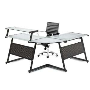 Acero Corner Desk In Glossy Black