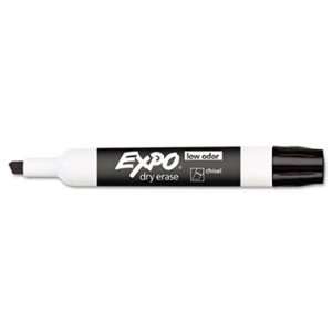  EXPO 80001   Low Odor Dry Erase Marker, Chisel Tip, Black 