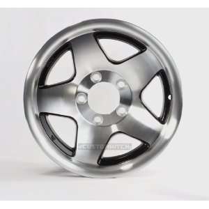   Rims Wheels 15 15X5 5 Lug Hole Bolt Aluminum 5Star/Black Inlay