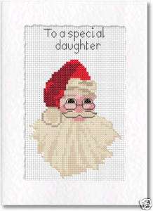 Young daughter Christmas Card kit X stitch  14hpi Aida  