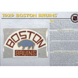  NHL 1929 Boston Bruins Official Patch on Team History Card 