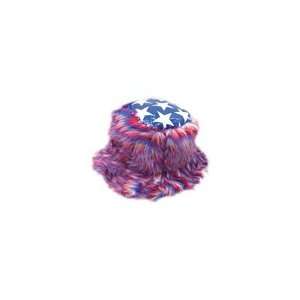   Red White and Blue Fuzzy Patriotic Bucket Hat
