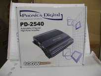PHONICS DIGITAL PD 2520 2 CHANNEL 800W MAX BRIDGEABLE CAR AMPLIFIER 