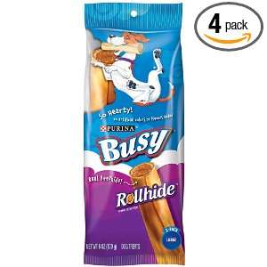 Purina Busy Rollhide Large, 6 Ounce (Pack of 4)  Grocery 