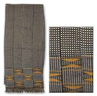 Checkered ~Africa Kente Cloth Woven Shawl  