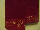 new hand tip towel set christmas stars red gold metalli $ 17 99 10 % 