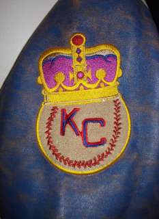 Negro League Kansas City Monarchs wool Body & Leather sleeves Jacket 