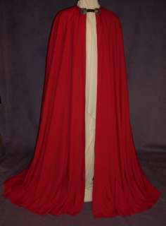 Cape Cloak King Uther Pendragon Prince Arthur Merlin Red Linen Gold 