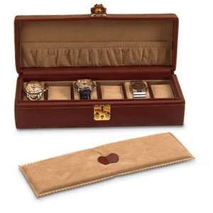  Brown Leather Watch Case for Five Watches 