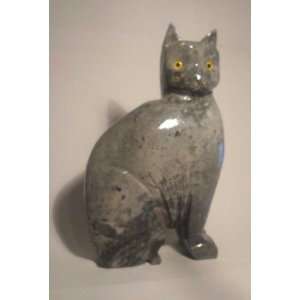  Soapstone Cat Figurine 7.5h Cat Stone Carving Everything 