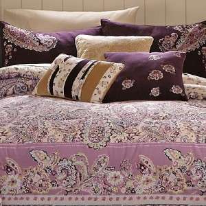   Plum Pink Paisley Velvet Twin Comforter Set Teen Girl+Throw Pillow 3p