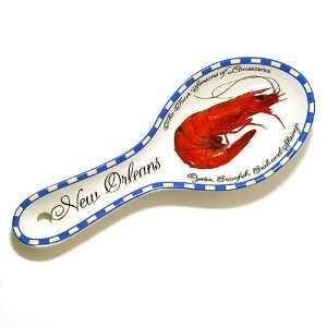    New Orleans Souvenir Shrimp Ceramic Spoon Rest 