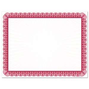  Red Value Certificate Border Paper Stock