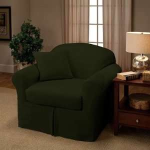    Microsuede 2 Piece Chair Slipcover in Forest