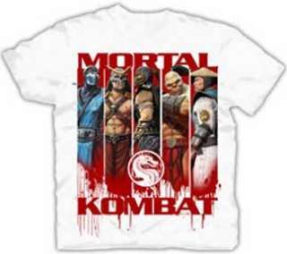 New Authentic Mortal Kombat Dripping Panels Adult T Shirt Size Medium 