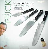 SUPER CHEF Store   5 Pc Wolfgang Puck Santoku Cutlery Knife Set with 