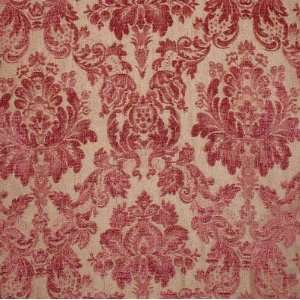  54 Wide Chenille Fabric Antique Rouge/Khaki By The Yard 