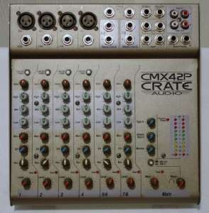 CRATE CMX42P 6 CHANNEL POWERED MIXER MINOR ISSUE READ  