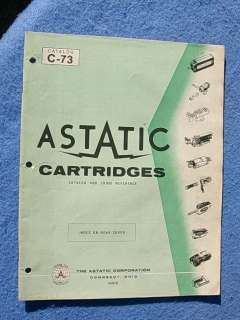 1973 Astatic Cartridges Catalog and Cross Reference   44 pages  