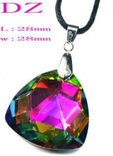 C8323 Colorful Faceted Crystal Bead Pendant Necklace  