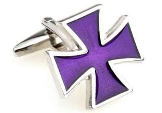   SALE Purple Gothic Cross Novelty Working Wedding Cufflinks NEW  