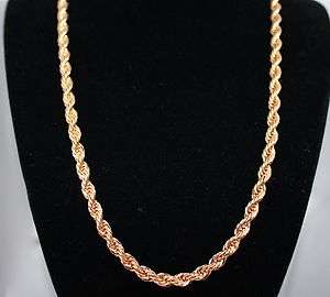 REAL 24K GOLD 6MM FRENCH ROPE MENS CUSTOM CHAIN NECKLACE GP  