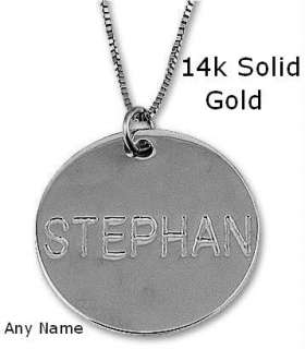   GOLD PERSONALIZED ROUND DISC NAME NECKLACE PENDANT CUSTOM DISK  