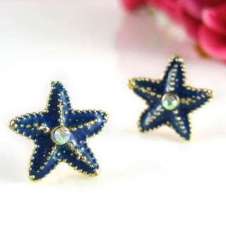 NWT BJ FANCY BULE Starfish Cute Earrings Stud 317  